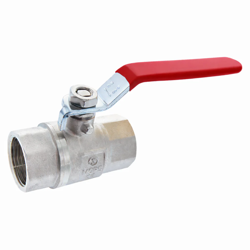 2 Piece Full Bore Brass Ball Valve. BSP Parallel Thread. WRAS & EN331. Blue, Red & Yellow. 1/4inch - 4inch. - Image 3
