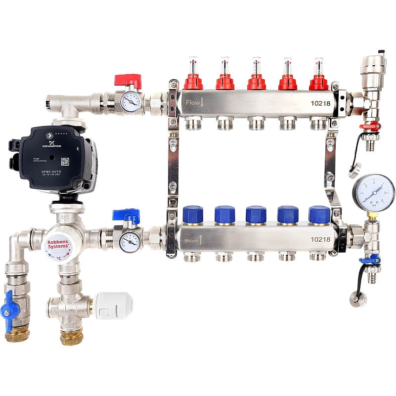 2 Port Stainless Steel pre-built Singlezone Boiler Manifold ( Pre mounted )