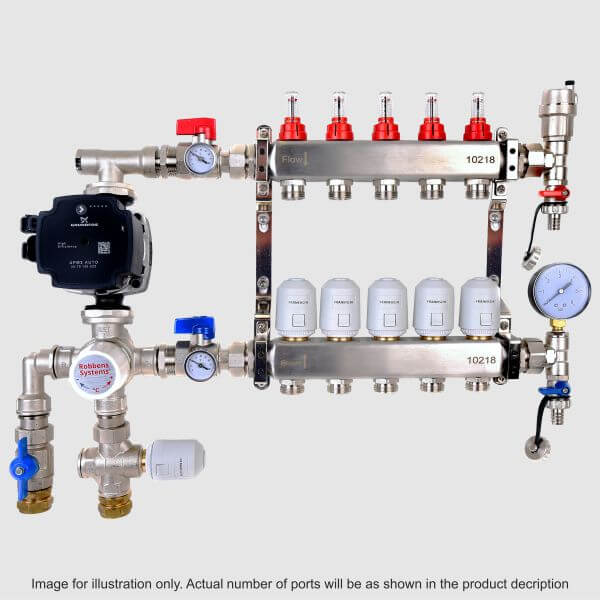 3 Port Stainless Steel pre-built Multizone Boiler Manifold ( Pre mounted )