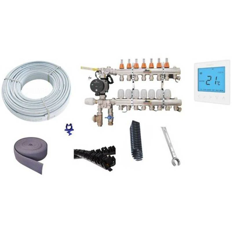 7 Port Underfloor Heating Screed Floor Kit - Wireless Control - upto 110sqm