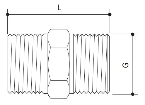 Alpex double nipple Eurocone G3/4-G3/4 MS Threaded M