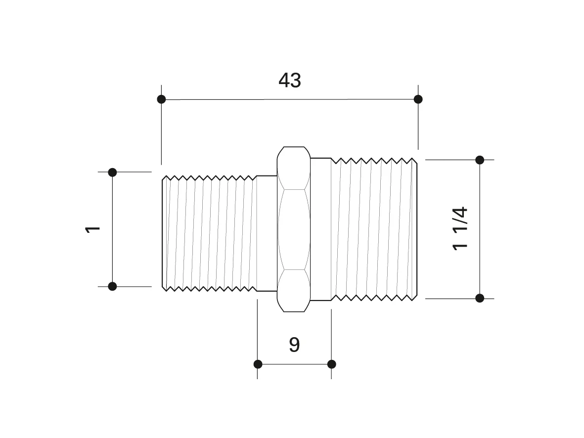 Alpex flat compression coupling for adaptor 1"R - 1¼  G, ½  R-¾  G - Image 3