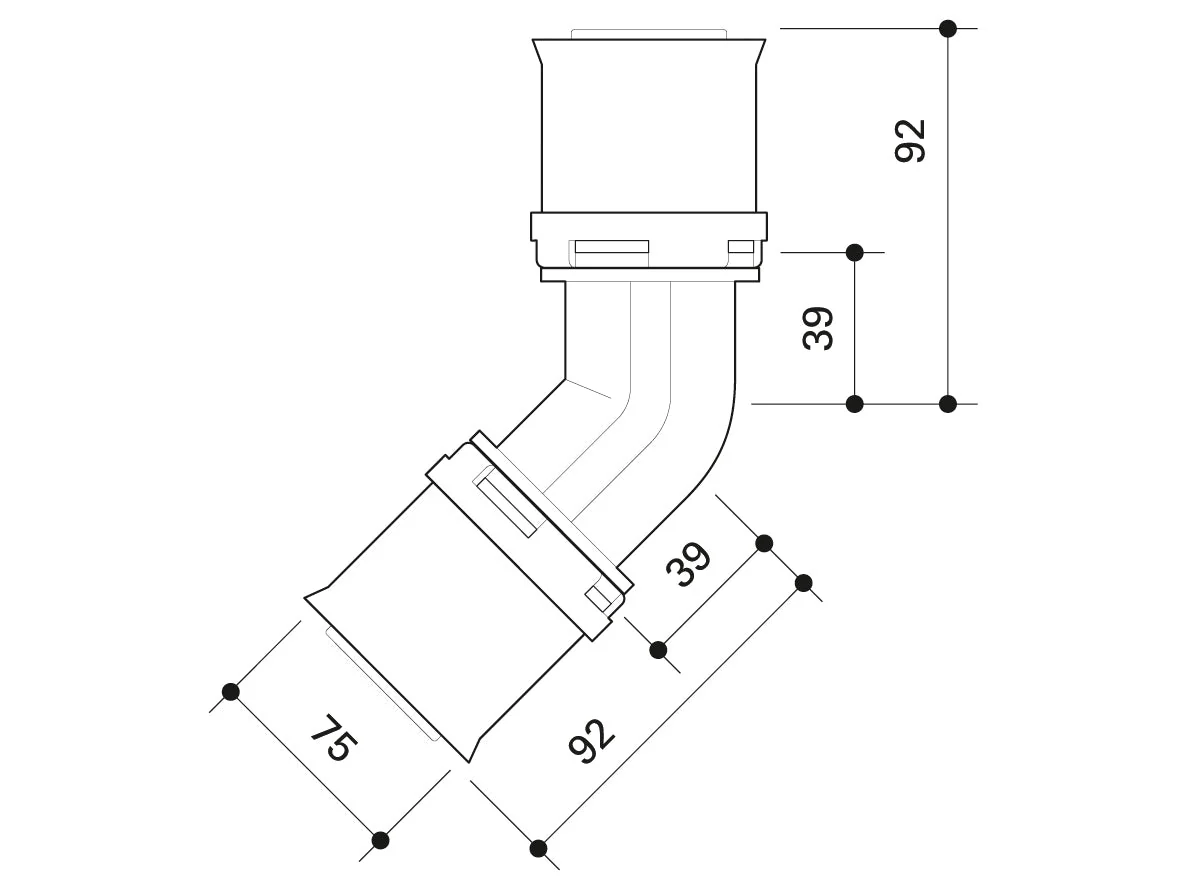 Alpex L elbow 45 Degree 40mm,  50mm,  63mm,  75mm - Image 12