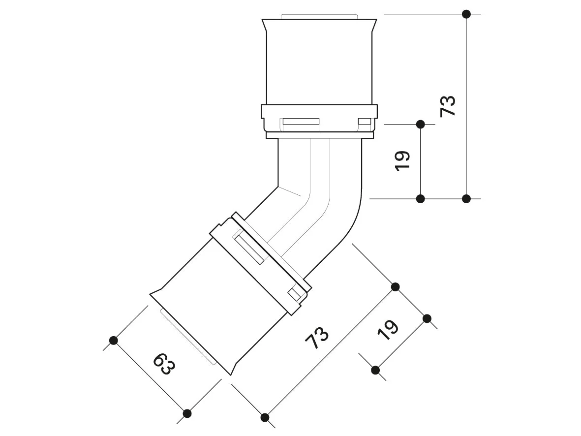 Alpex L elbow 45 Degree 40mm,  50mm,  63mm,  75mm - Image 9