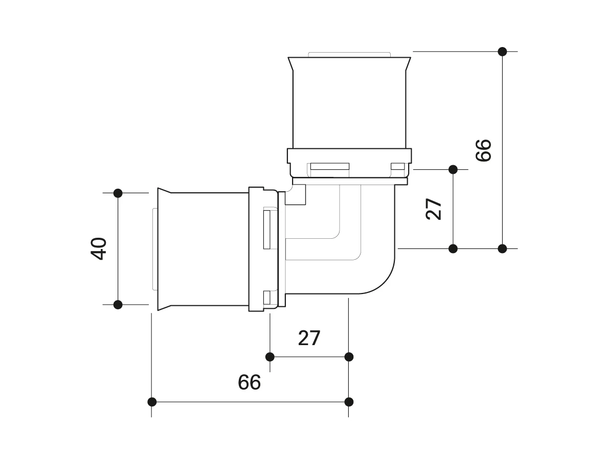 Alpex L elbow 90 Degree 40mm, 50mm, 63mm, 75mm - Image 3