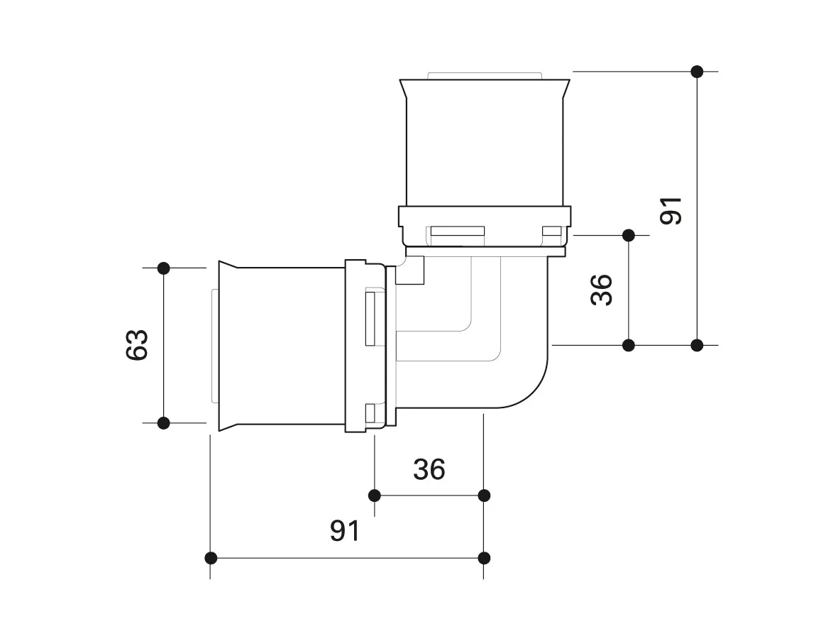 Alpex L elbow 90 Degree 40mm, 50mm, 63mm, 75mm - Image 9