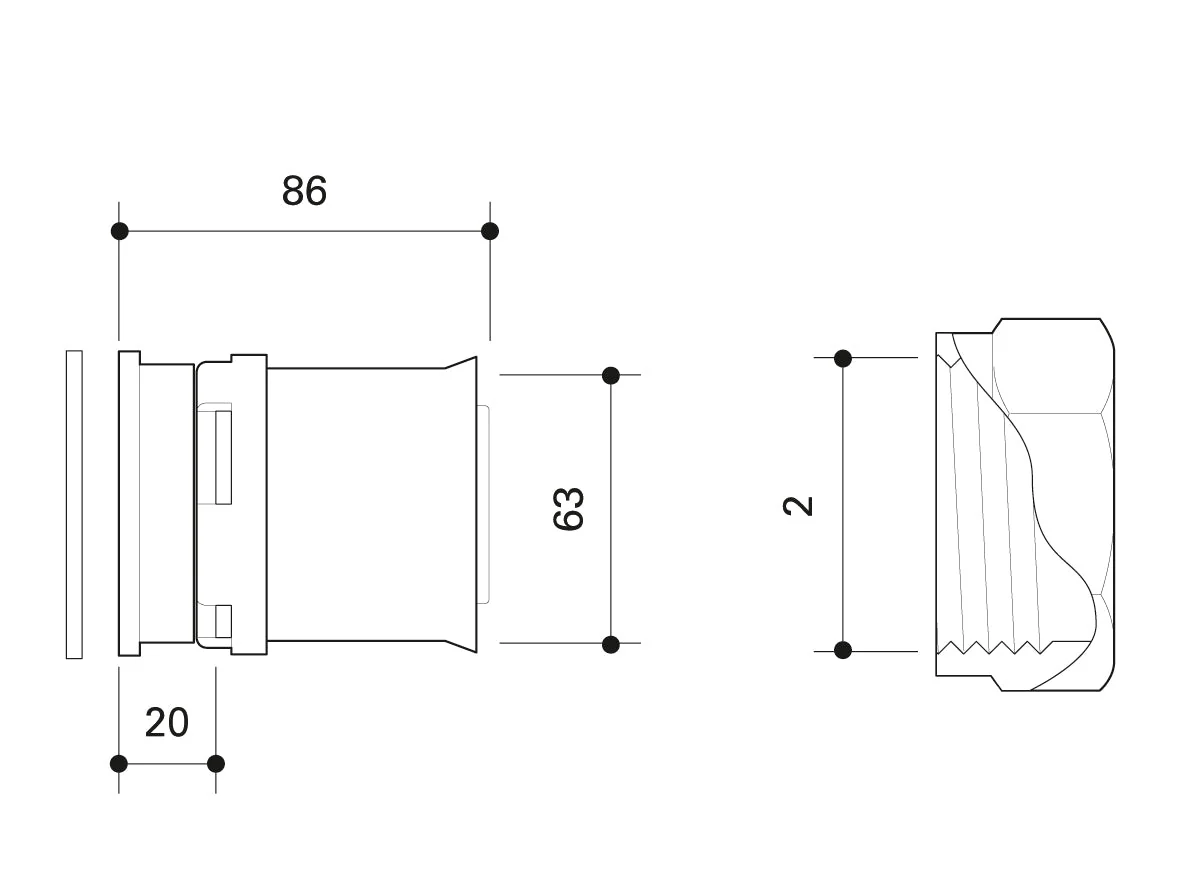 Alpex L female flat sealing coupling  40mm,  50mm,  63mm,  75mm - 1½  Female Thread FT , 1¼  Female Thread FT , 2", 2" Female Thread FT , 2 3/8" - Image 13