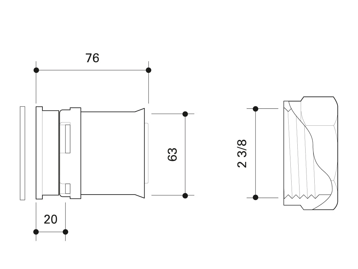 Alpex L female flat sealing coupling  40mm,  50mm,  63mm,  75mm - 1½  Female Thread FT , 1¼  Female Thread FT , 2", 2" Female Thread FT , 2 3/8" - Image 16
