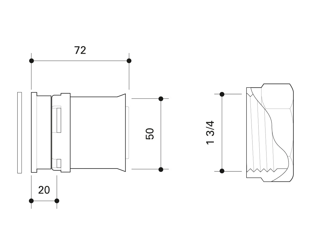 Alpex L female flat sealing coupling  40mm,  50mm,  63mm,  75mm - 1½  Female Thread FT , 1¼  Female Thread FT , 2", 2" Female Thread FT , 2 3/8" - Image 7