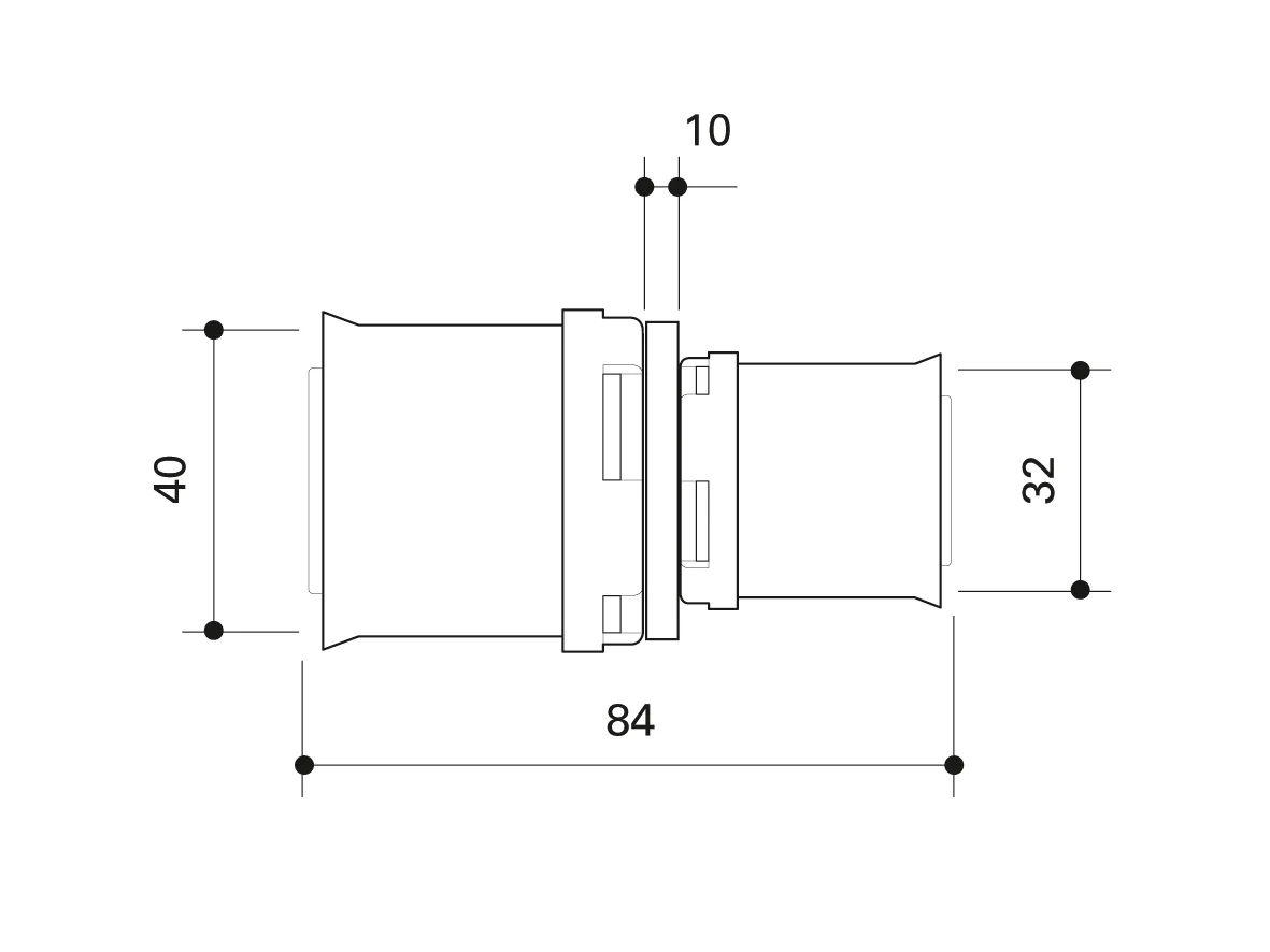 Alpex L PPSU Reducing coupling 40mm - 32mm - Image 3