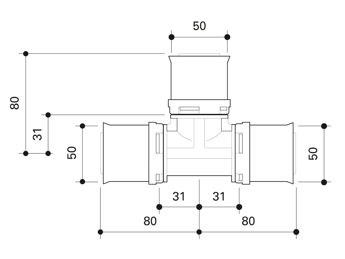 Alpex L PPSU T-piece 20mm, 32mm, 40mm, 50mm,  63mm,  75mm - Image 27