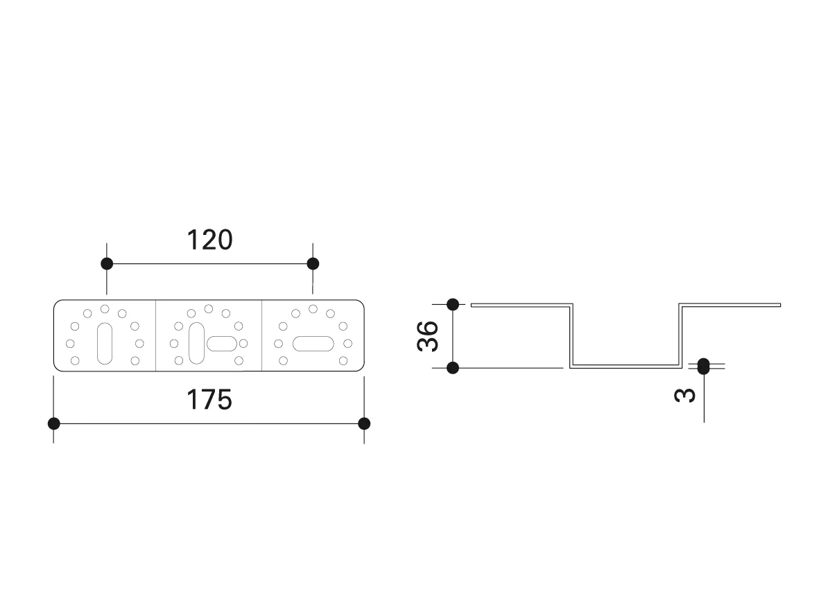 Alpex mounting plate single / gemini 120mm - Image 3