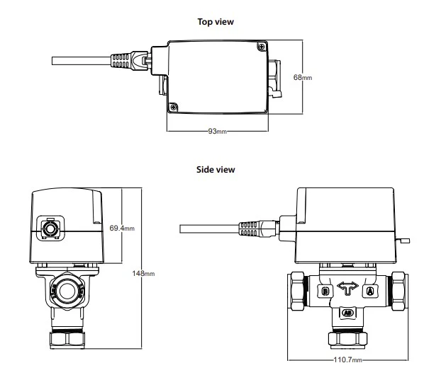 B322PF - 3 Port 22mm Mid Position / Diverter Valve - Image 2