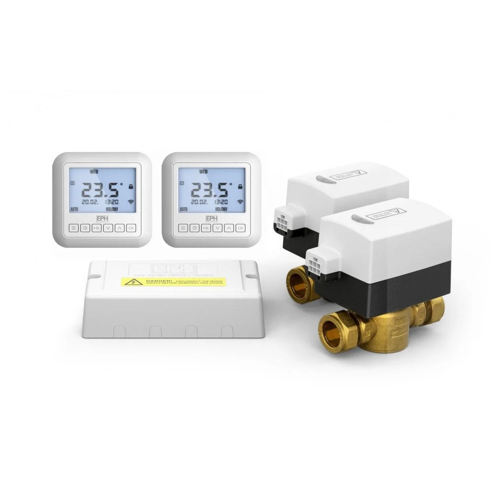 C00P-222101 - RDTP Recessed Programmable Room - Pack c/w 2 x V222P, 2 x RDTP & WC2 - 2 Zone Combi Zoning Control Packs - Image 2
