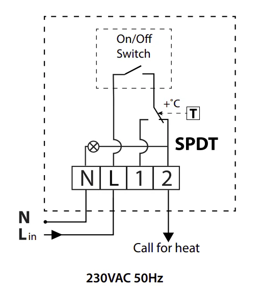 CM3S -  Mechanical Room Thermostat, 3 Wire c/w Light and On/Off Switch - Image 2