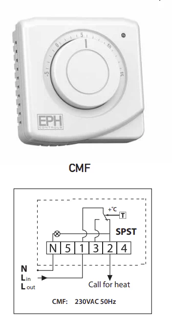 CMF 10(3)A 230Vac - Mechanical Room Frost Thermostat - Image 2
