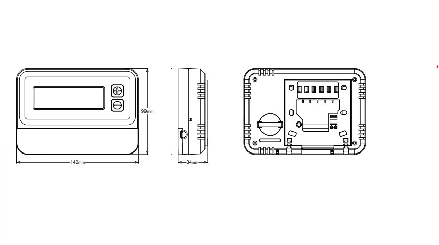 CP4M - Room Stat, Programmable, Mains Operated Surface Mounted Programmable A147 - Image 2