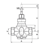 ESBE VLA121, 2-way control valve PN16 RP1