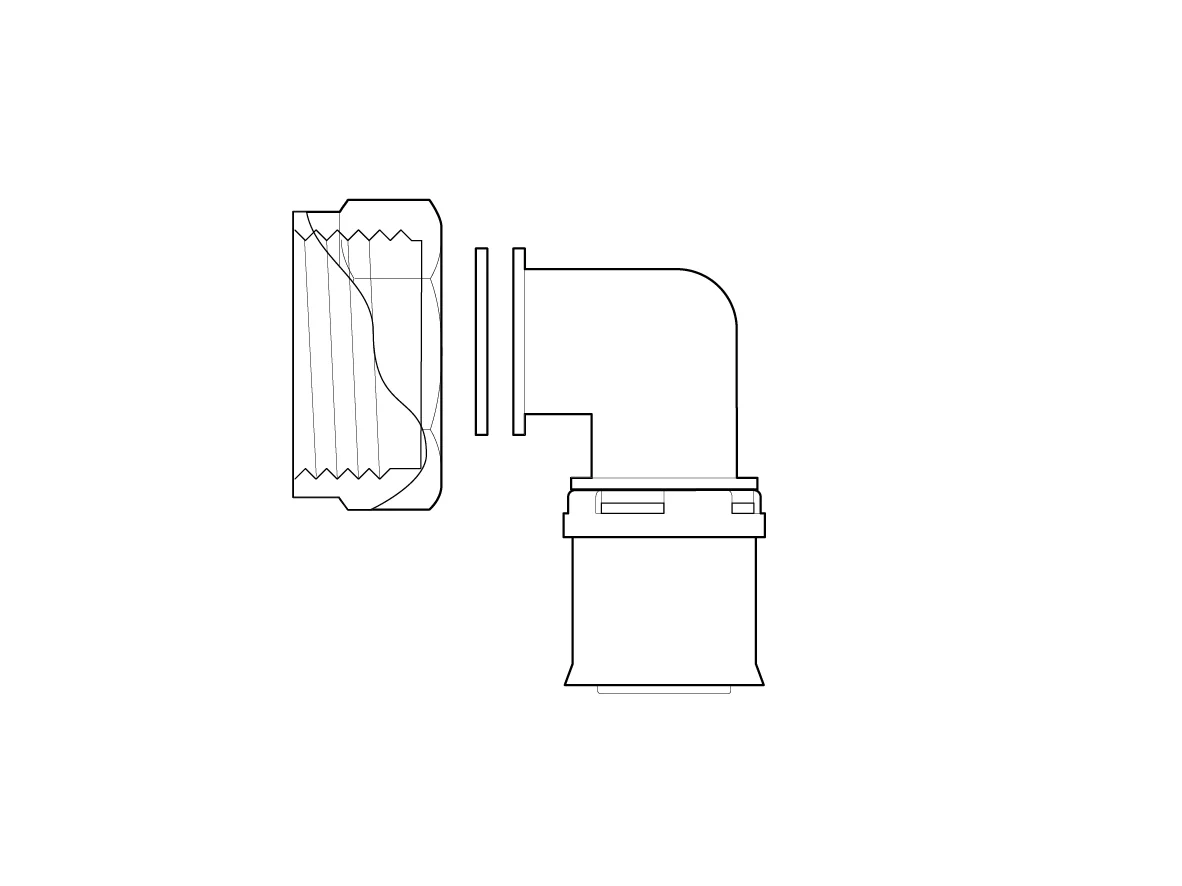 Fränkische Alpex-Duo XS Elbow Transition Coupling Flat-Sealing 16-G3/4 - Image 2