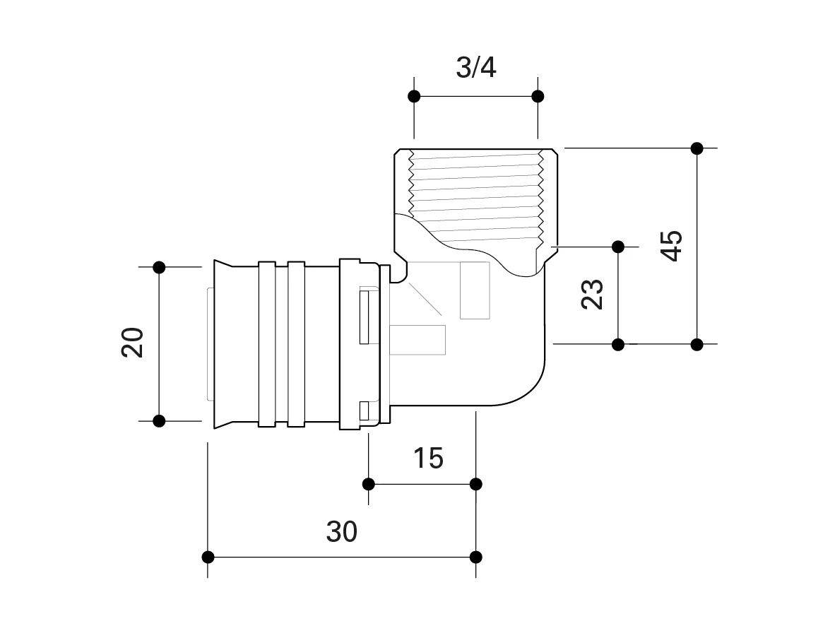 Fränkische Alpex-Duo XS Elbow with FT 20-Rp3/4 - Image 3