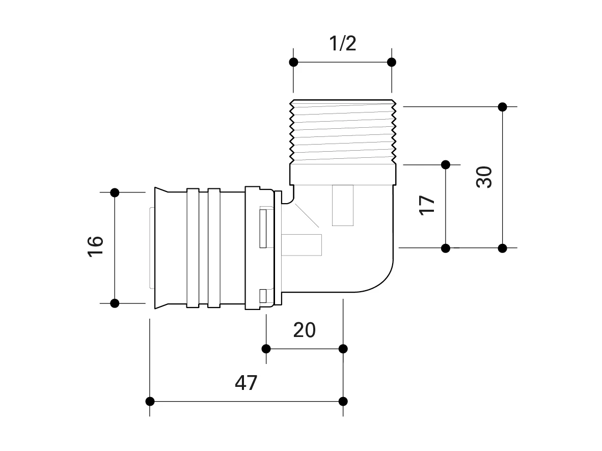 Fränkische Alpex-Duo XS Elbow with MT 16-R1/2 - Image 3