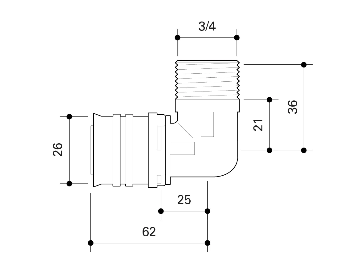 Fränkische Alpex-Duo XS Elbow with MT 26-R3/4 - Image 3