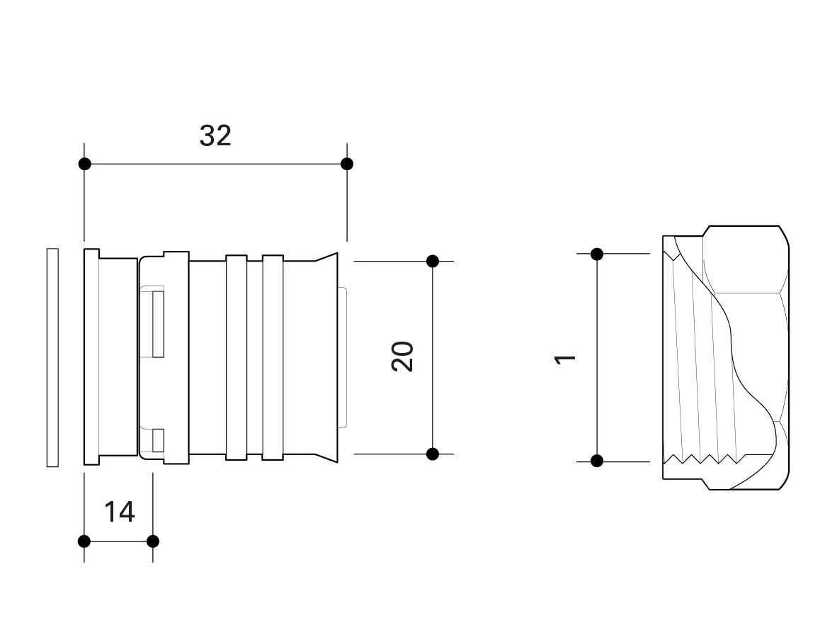 Fränkische Alpex-Duo XS PPSU Transition Coupling Flat-Sealing 20-G3/4 - Image 2