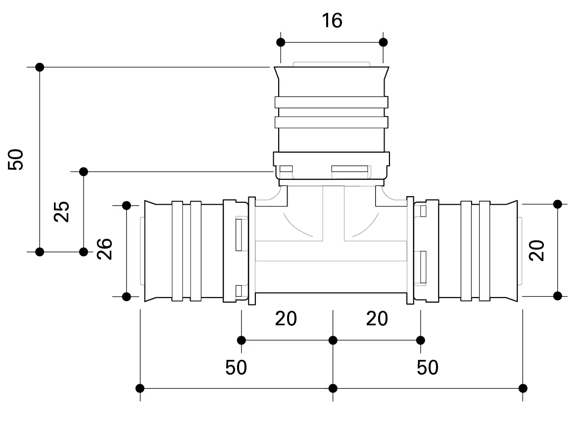 Fränkische Alpex-Duo XS Reducing Tee PPSU 26-16-20 - Image 3