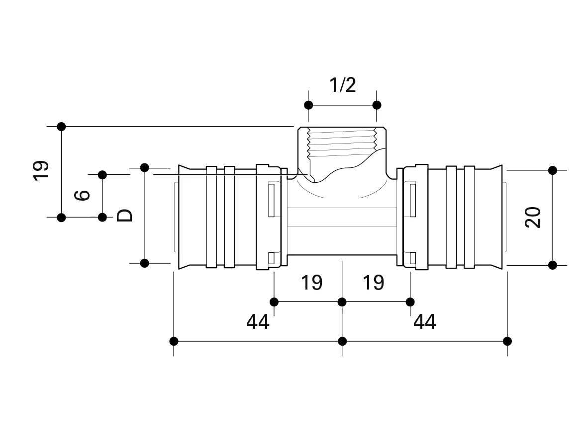 Fränkische Alpex-Duo XS Tee with FT 20-Rp1/2-20 - Image 3