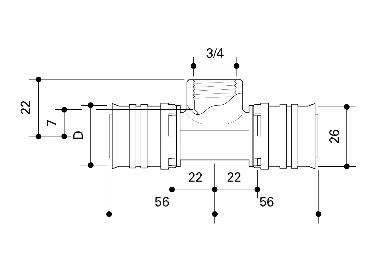 Fränkische Alpex-Duo XS Tee with FT 26-Rp3/4-26 - Image 3