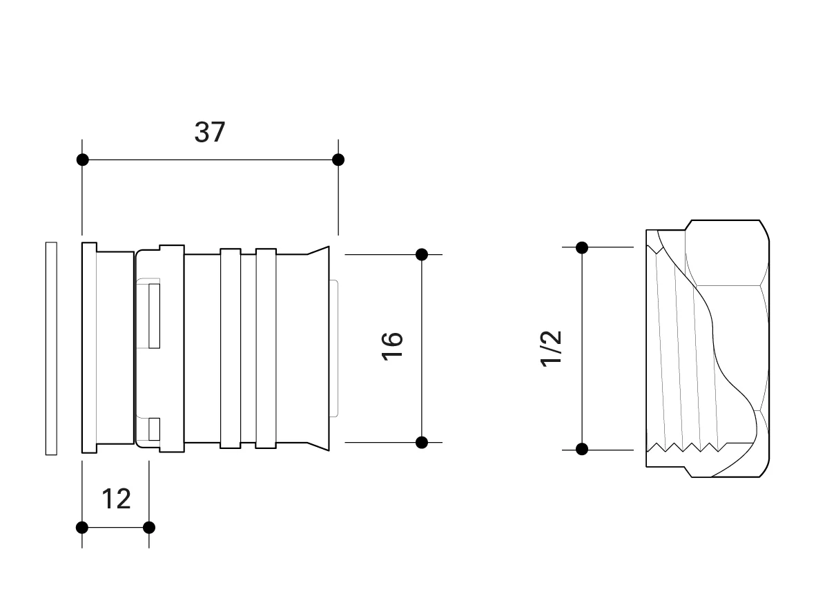 Fränkische Alpex-Duo XS Transition Coupling Flat-Sealing 16-G1/2 - Image 3