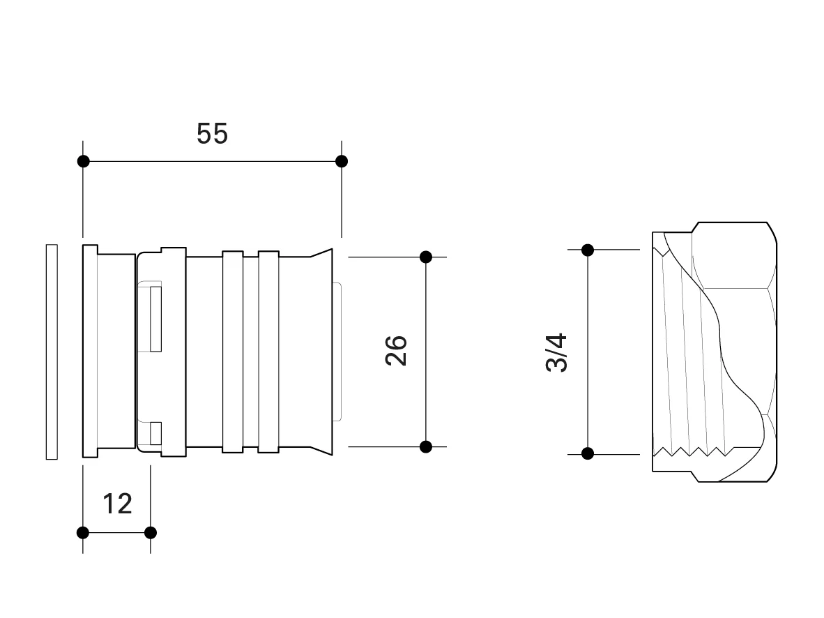 Fränkische Alpex-Duo XS Transition Coupling Flat-Sealing 26-G3/4 - Image 3