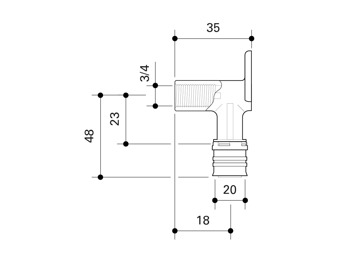 Fränkische Alpex-Duo XS Wall Mount Elbow 35 mm 20-Rp3/4 - Image 3