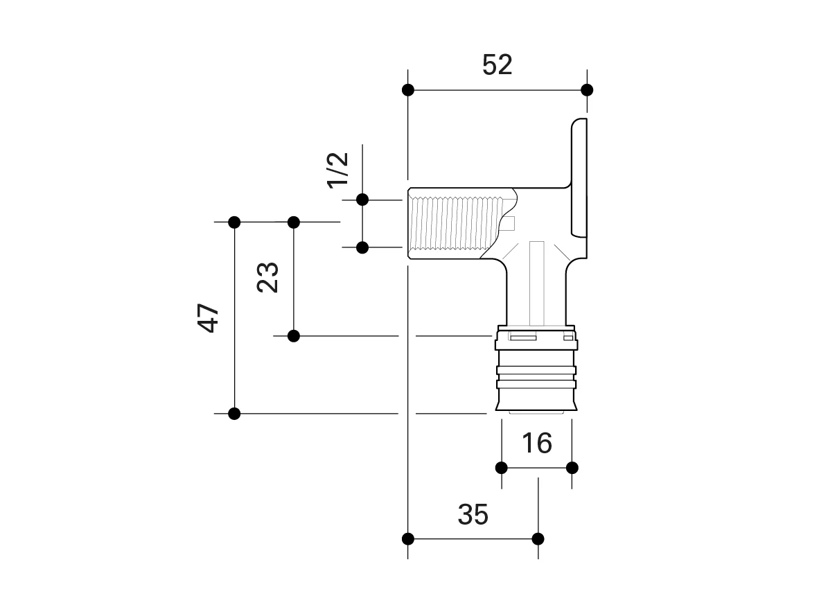 Fränkische Alpex-Duo XS Wall Mount Elbow 52 mm 16-Rp1/2 - Image 3