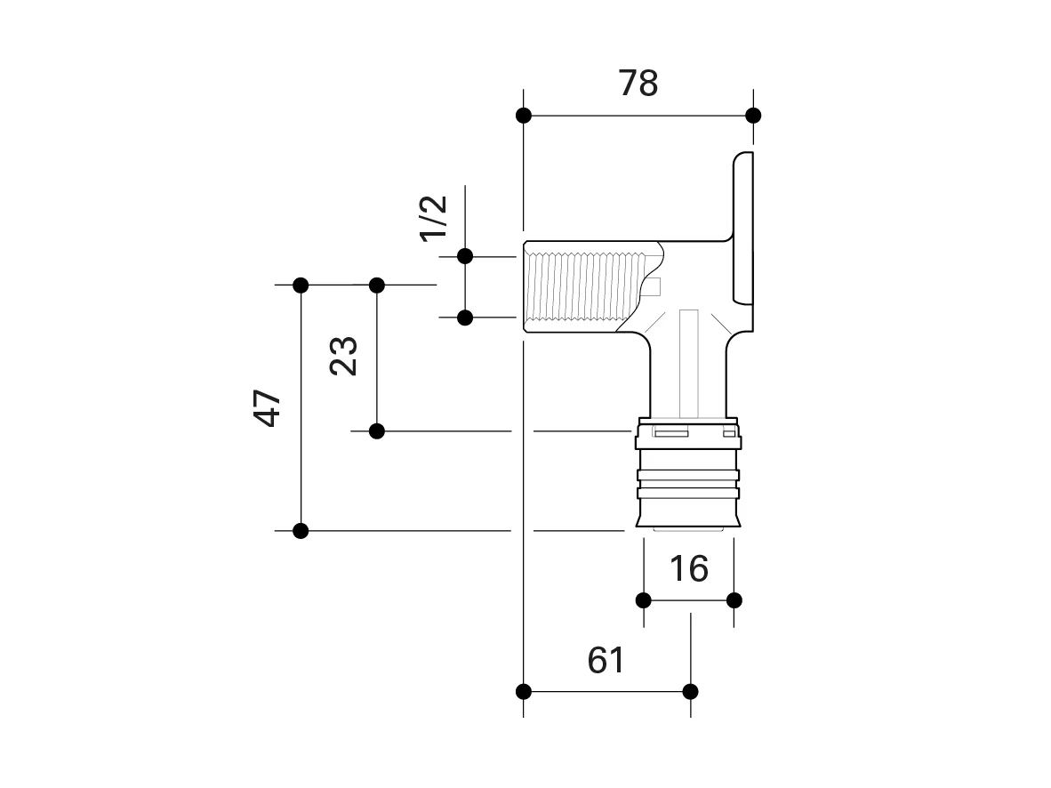 Fränkische Alpex-Duo XS Wall Mount Elbow 78 mm 16-Rp1/2 - Image 3