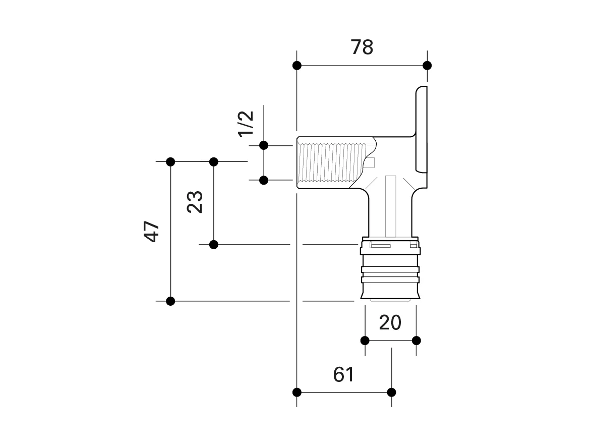 Fränkische Alpex-Duo XS Wall Mount Elbow 78 mm 20-Rp1/2 - Image 3