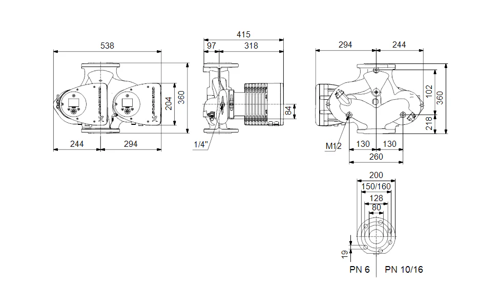 Grundfos Magna3 D 80-120F Variable Speed Twin Circulator pump - Image 3