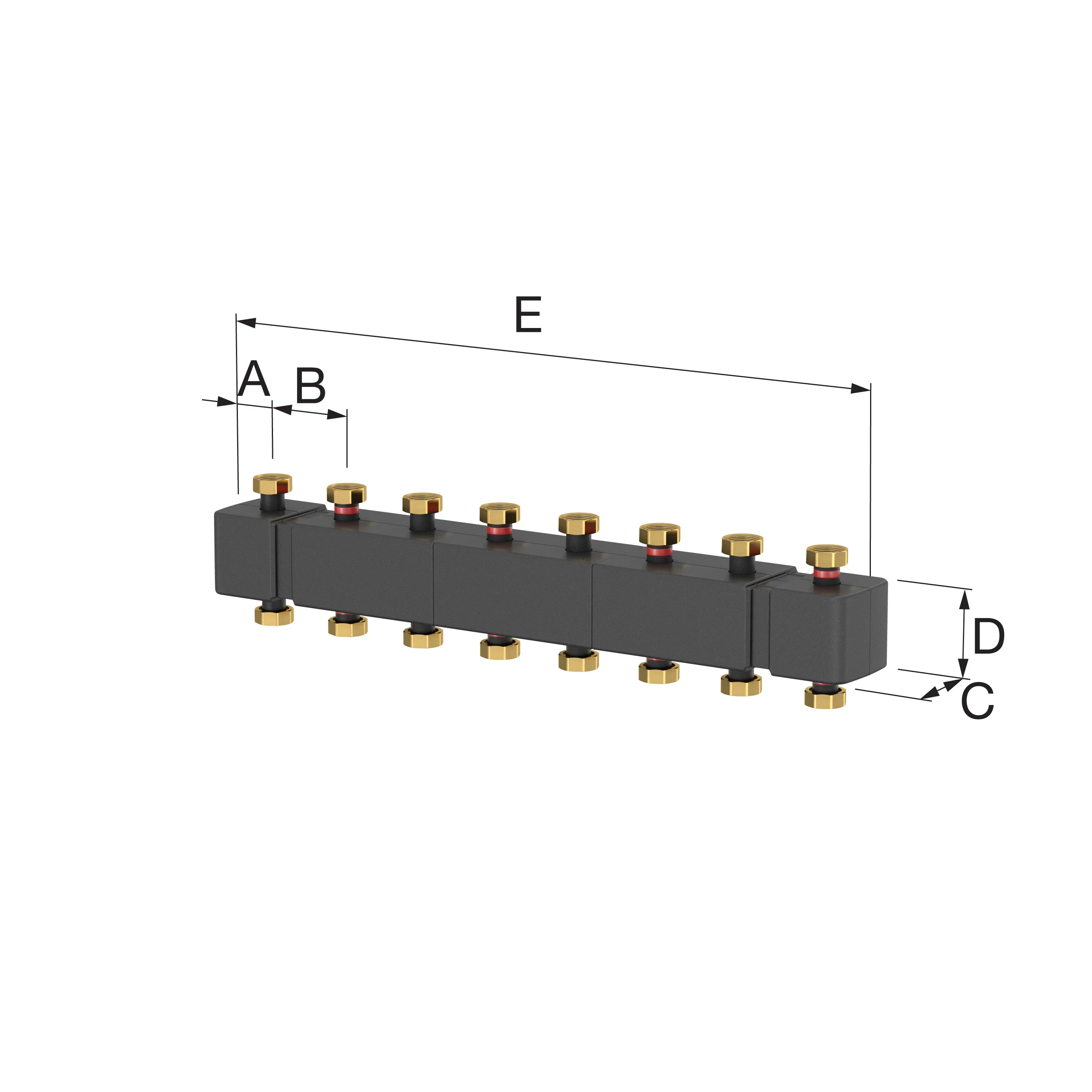 M66301.942  - Meiflow Top S 8-Way Manifold for Heating Circuits Manifold for Pump Groups /  7 way ORANGE - Image 2