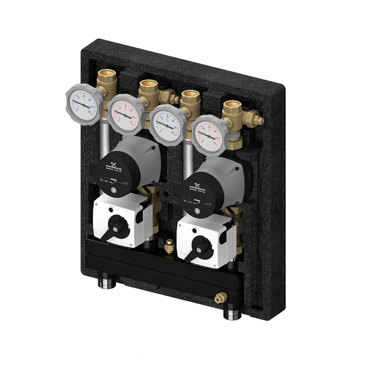 M26101.2 - MeiFlow Combi 2 MC Mixed Heating Circuit compact pump group  With Wilo Yonos PARA RS 15/6