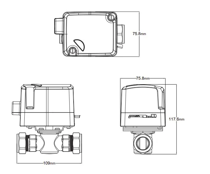 V228P - 2 Port 28mm Compression Motorised Valve - Image 3
