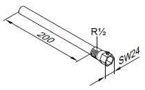 Viessmann Stainless steel sensor pocket with clip 1/2" x 200mm - Image 2