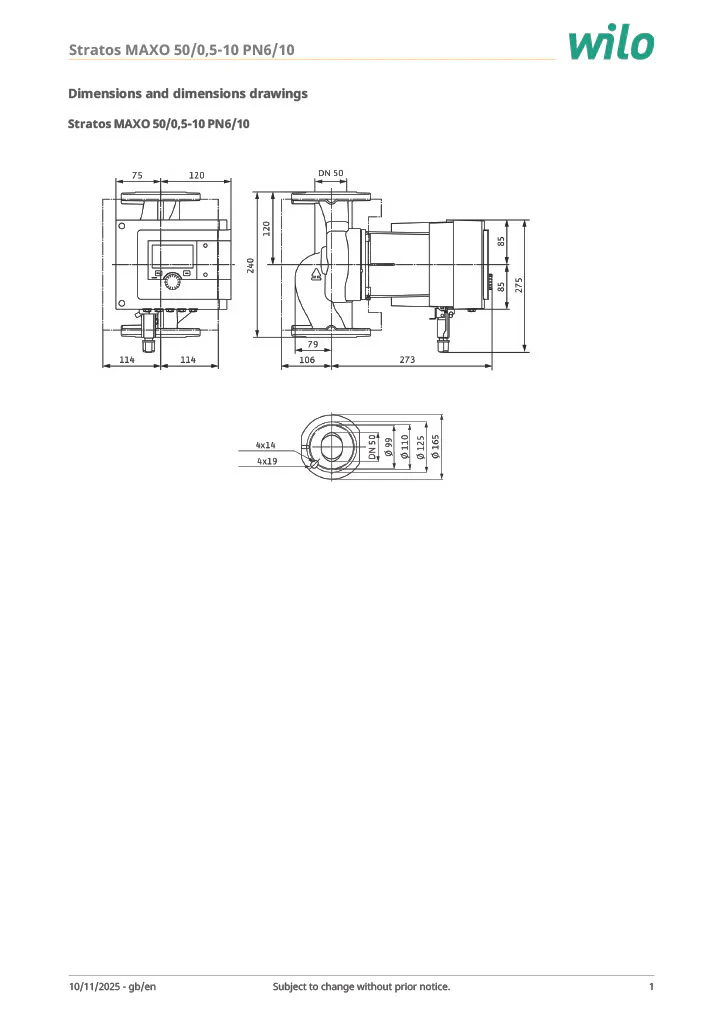 Wilo Stratos MAXO 50/0,5-10 PN6/10-R7 - Image 3
