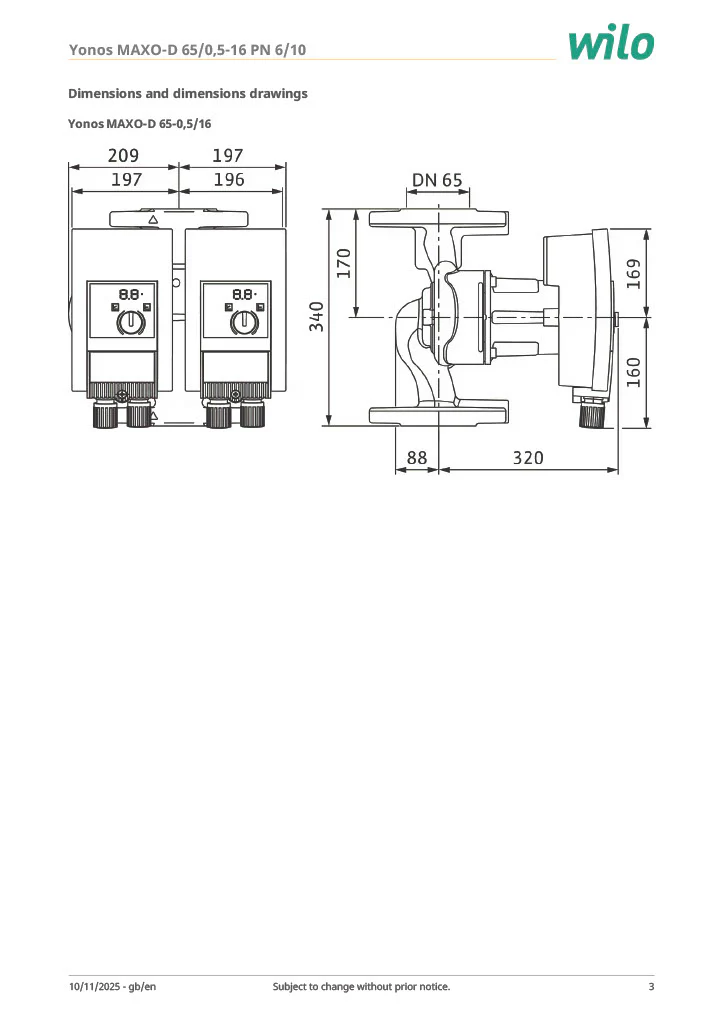 Wilo Yonos MAXO-D 65/0,5-16 PN6/10 - Image 3